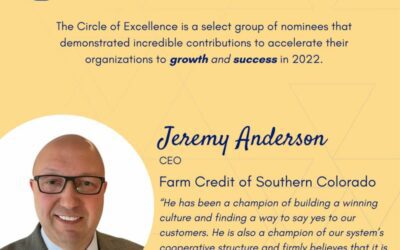 Former Area Banker and Now CEO of Farm Credit of Southern Colorado, Jeremy Anderson, Wins National Circle of Excellence Award